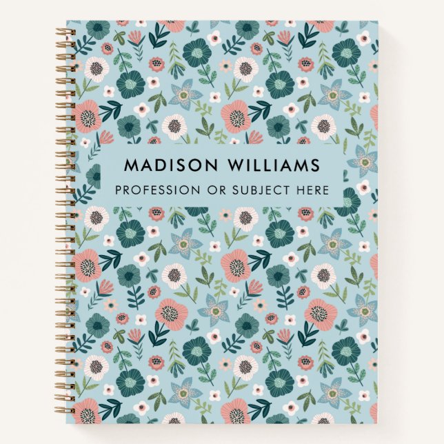 Minimal moderne Blume Notebook Notizbuch (Vorderseite)