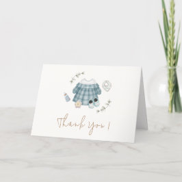 Minimal moderne Boho Kleidung Muster Babydusche Dankeskarte