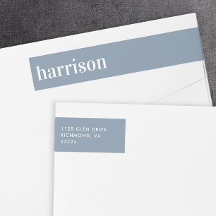Minimal moderne Dusty Blue Rücksendeadresse