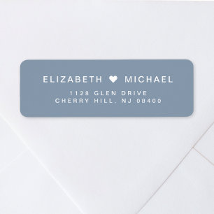 Minimal moderne Dusty Blue Wedding Rücksendeadress