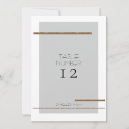 Minimal moderne, einfache Gray Gold Tischnummer