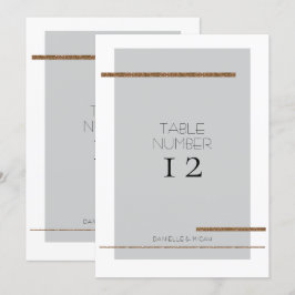 Minimal moderne, einfache Gray Gold Tischnummer