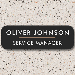 Minimal moderne, einfache Schwarz Beruflich Magnet Namensschild