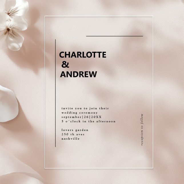 Minimal, moderne Einladung (Minimal, moderne Einladung Acrylic Invitations)