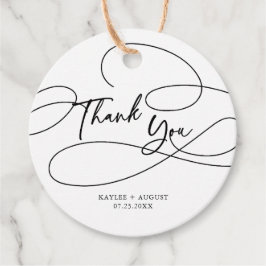 Minimal moderne Extravagante Schrift "Danke" Hochz Geschenkanhänger