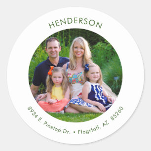 Minimal Moderne Foto Rücksendeadresse Runder Aufkleber