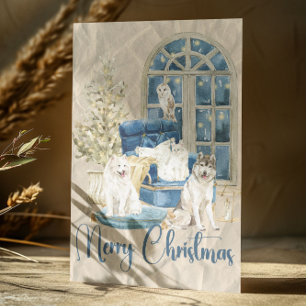 Minimal Moderne frohe Weihnachten Postkarte