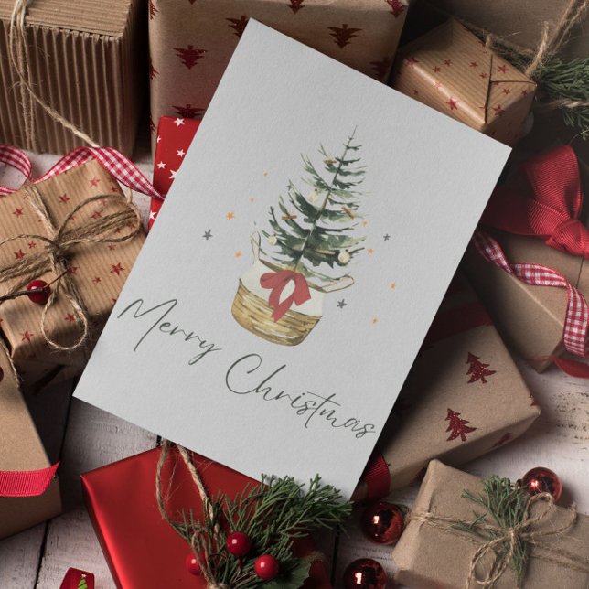 Minimal Moderne frohe Weihnachten Postkarte (Von Creator hochgeladen)