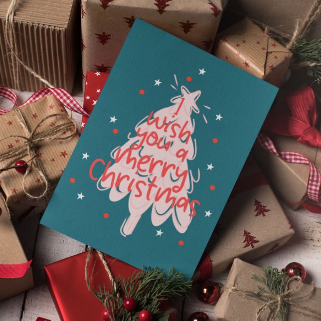 Minimal Moderne frohe Weihnachten Postkarte (Von Creator hochgeladen)
