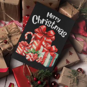 Minimal Moderne frohe Weihnachten Postkarte