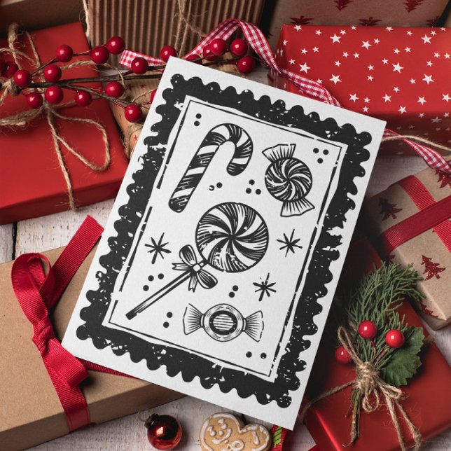 Minimal Moderne frohe Weihnachten Postkarte (Von Creator hochgeladen)