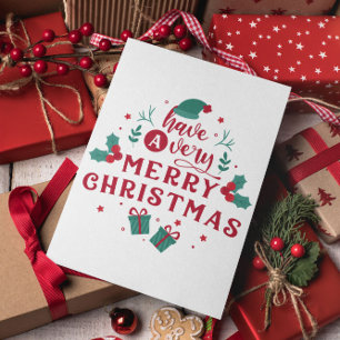 Minimal Moderne frohe Weihnachten Postkarte