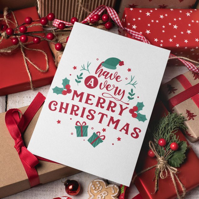 Minimal Moderne frohe Weihnachten Postkarte (Von Creator hochgeladen)