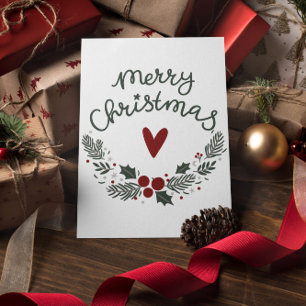 Minimal Moderne frohe Weihnachtskarte Postkarte