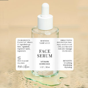 Minimal moderne Gesichtserkennung 1 OZ Flasche Was Etiketten
