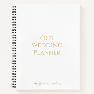 Minimal Moderne Gold Schrift Unser Hochzeitsplaner Notizbuch