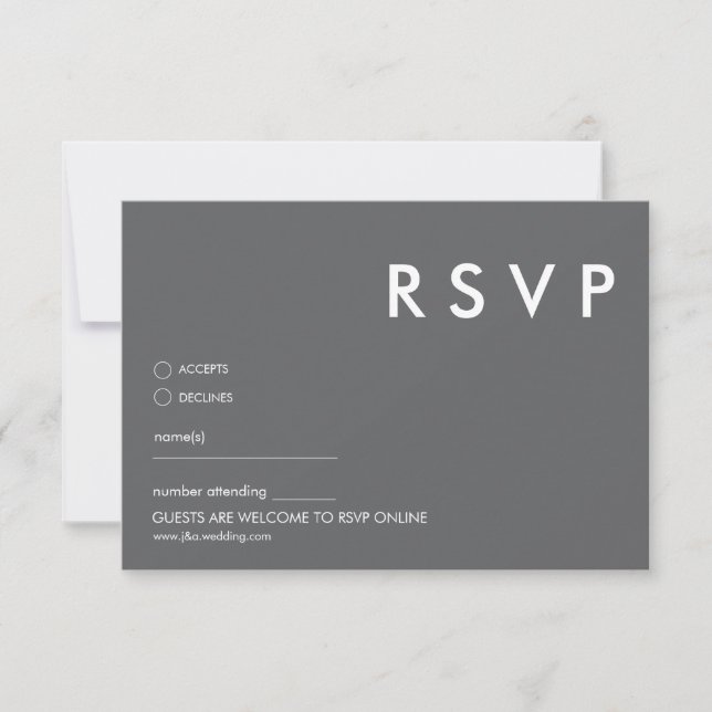 Minimal moderne Hochzeitskarte Einladung (Vorderseite)