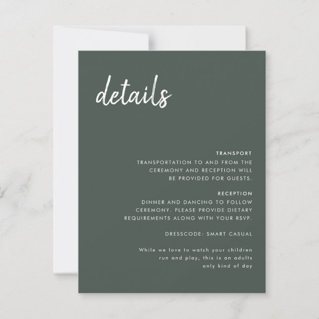 Minimal moderne Hochzeitskarte RSVP Karte (Vorderseite)