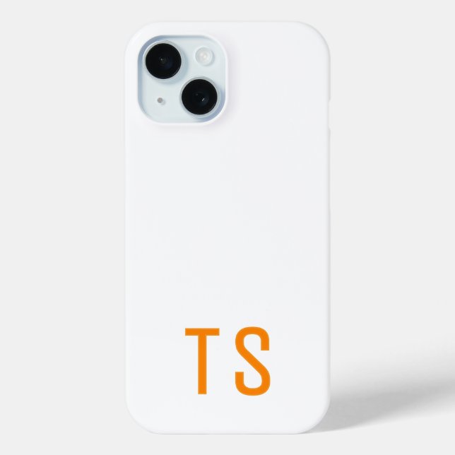 Minimal moderne Monogram Initials Orange Stilvoll Case-Mate iPhone Hülle (Rückseite)