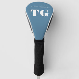 Minimal moderne Monogramm Pulver Blaue Namenstypen Golf Headcover