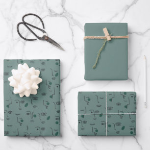 Minimal moderne Papiertücher Geschenkpapier Set