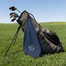 Minimal moderne Personalisierte Monogram Navy Golfhandtuch