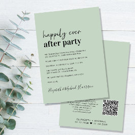 Minimal moderne QR-Code-Sage Hochzeitssaison Einladung