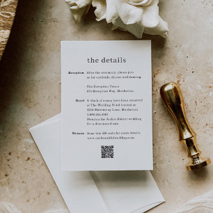 Minimal moderne QR-Foto Hochzeit Begleitkarte