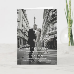 Minimal moderne QR-Foto Hochzeit Einladung
