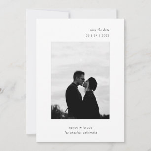 Minimal moderne QR-Foto Hochzeit Save The Date
