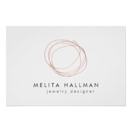 Minimal Moderne Rose Gold Scribble Logo Download Poster