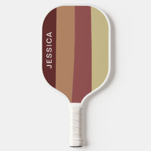 Minimal moderne rote Retrostreifen Pickleball Schläger