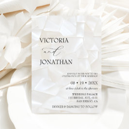 Minimal moderne Schwarz-Weiß-Hochzeit Einladung