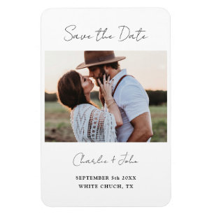 Minimal moderne SkriptWedding Save the Date Magnet
