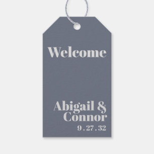 Minimal moderne Soft Gray Blue Lavender Typografie Geschenkanhänger