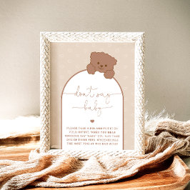 Minimal moderne Teddy Bear nicht Say Baby Game Poster