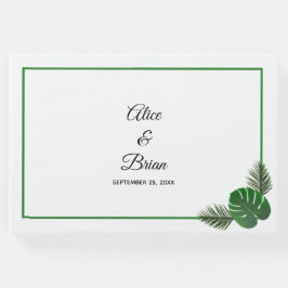 Minimal moderne tropische Vegetation Hochzeit Gästebuch