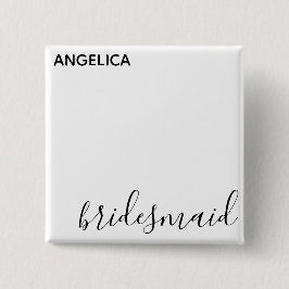 Minimal moderne Typografie Hochzeit Bridesmaid Ges Button