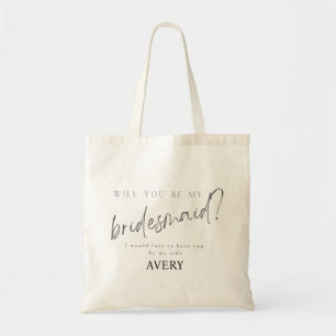 Minimal moderne Typografie Hochzeit Bridesmaid Ges Tragetasche