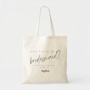 Minimal moderne Typografie Hochzeit Bridesmaid Ges Tragetasche