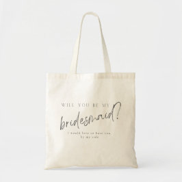 Minimal moderne Typografie Hochzeit Bridesmaid Ges Tragetasche