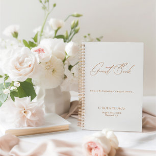 Minimal moderne Wedding Guest Book Spiral Notebook Notizbuch