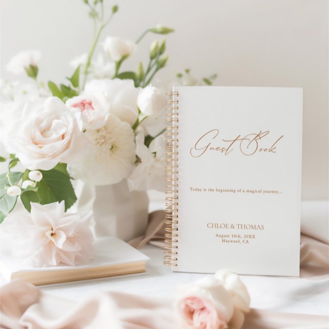 Minimal moderne Wedding Guest Book Spiral Notebook Notizbuch (Minimal Modern Wedding Guest Book Spiral Notebook)