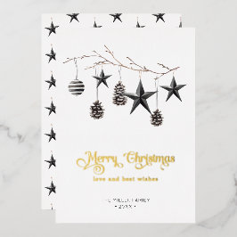 Minimal moderne Weihnachtsschmuck Weihnachtskarte Folien Feiertagskarte