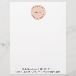 Minimal Moderner Blush Salon und Wellness-Center Briefbogen