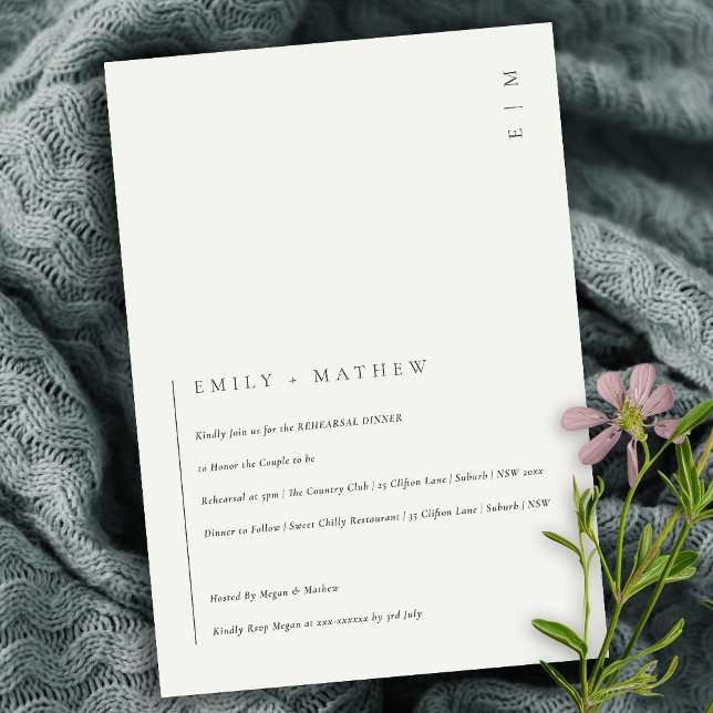 Minimal Modernes Abendessen mit Schwarz-weißer Pro Dankeskarte (Von Creator hochgeladen)