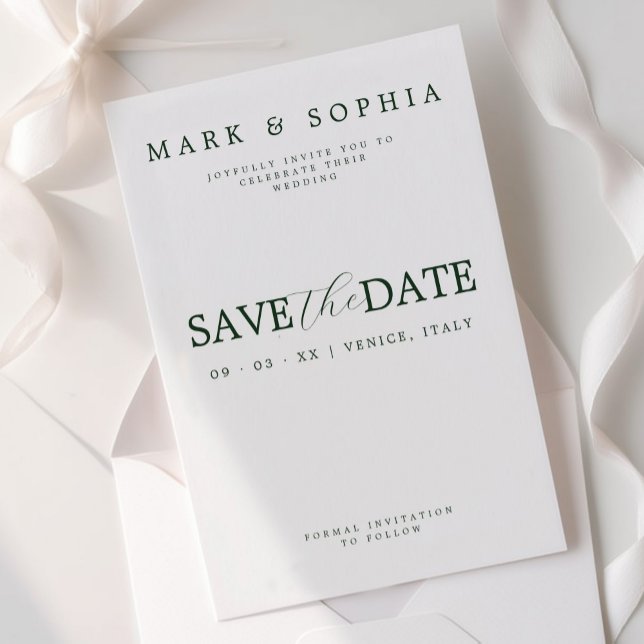 Minimal modernes altes Geld Save the Date (Von Creator hochgeladen)