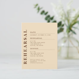 Minimal Modernes Beige Probe Dinner Elegante Einladung