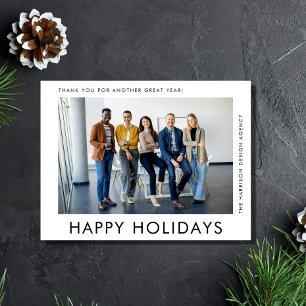Minimal Modernes Foto Firmenweihnachtsfest Feiertagspostkarte