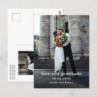 Minimal Modernes Foto Hochzeit Danke-Card